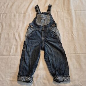Oshkosh boys 18 months overalls, stripped accents VGUC